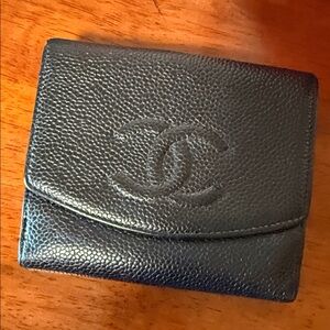 CHANEL Textured Black Wallet